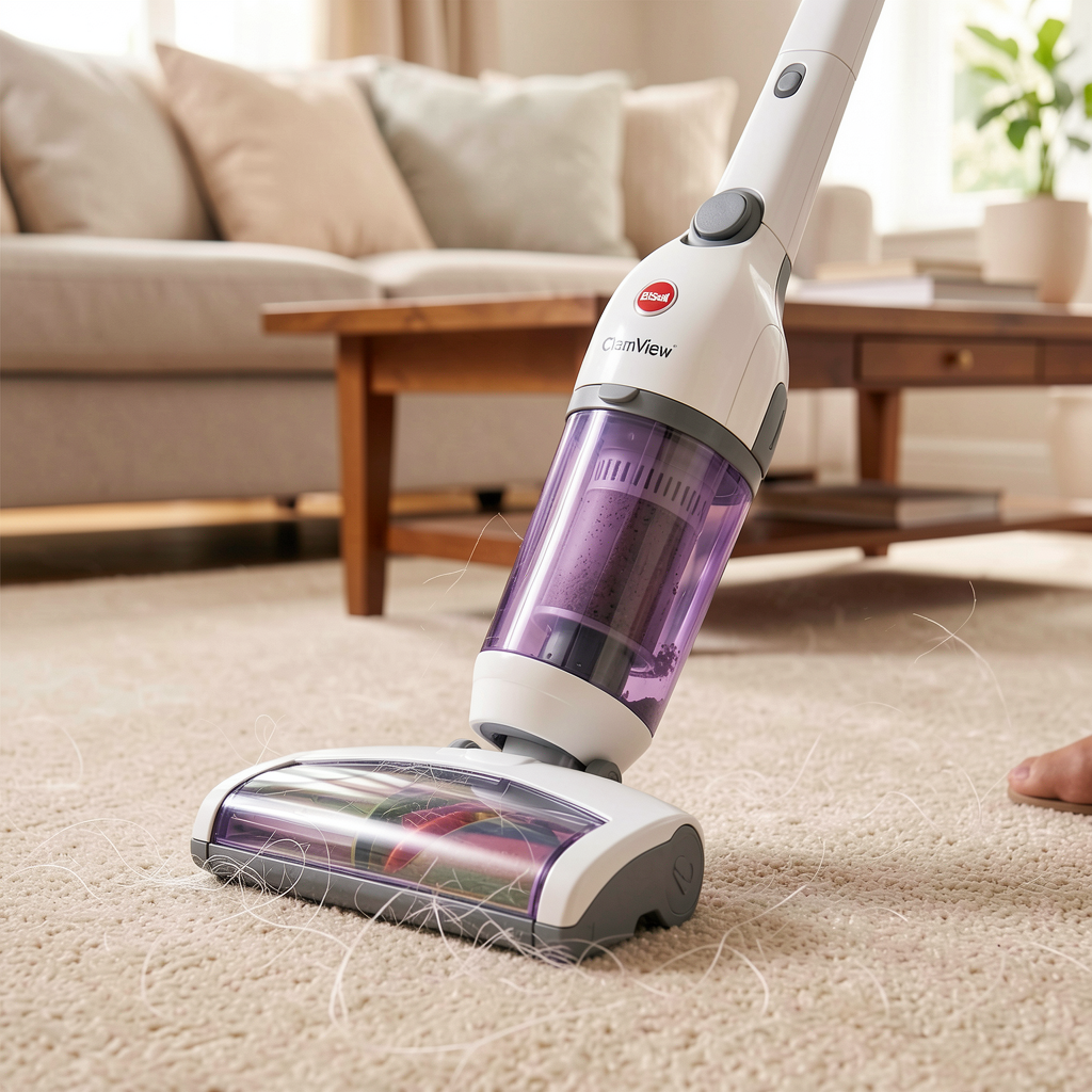 BISSELL CleanView Swivel Pet Upright Vacuum in use