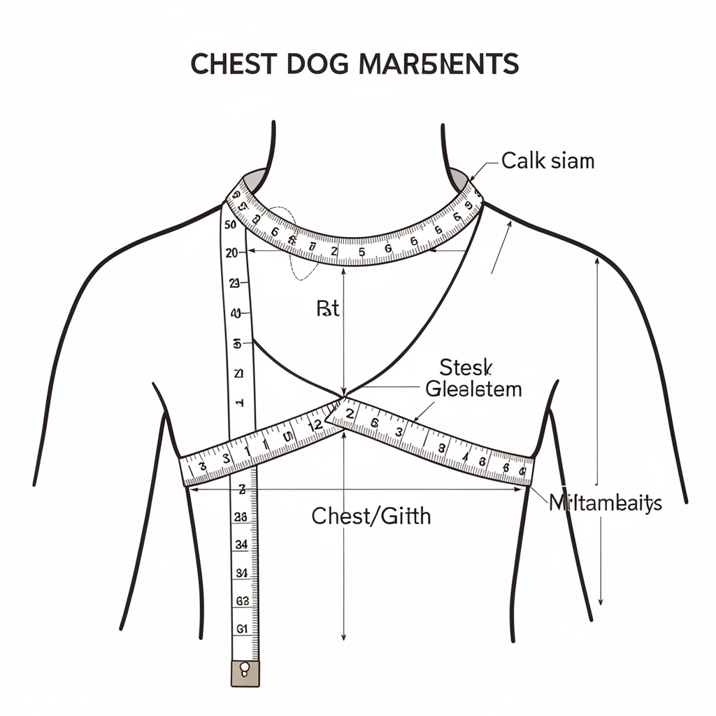 Measuring the dog's neck and chest for harness sizing