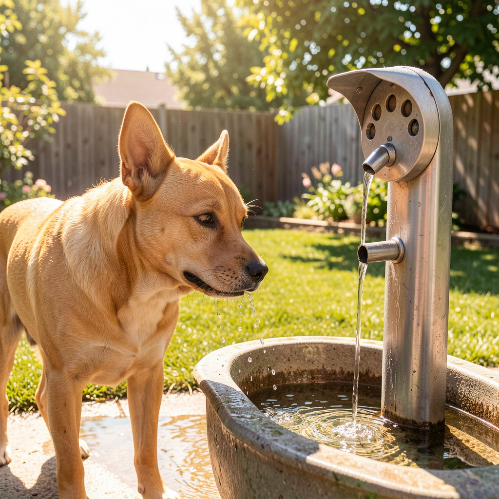 BACOENG Outdoor Dog Water Fountain